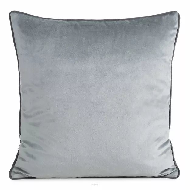 Poszewka welwetowa 45x45 GAJA 2 jednokolorowa srebrna obszyta lamówką