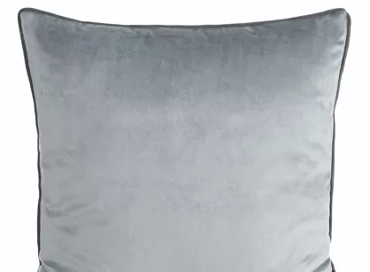 Poszewka welwetowa 45x45 GAJA 2 jednokolorowa srebrna obszyta lamówką