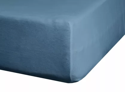 Prześcieradło z satyny bawełnianej z gumką NOVA 3 granatowe 100x200