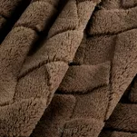 Koc 220x200 CARO ciemny brąz puszysty typu flano z wytłaczanym wzorem Design 91 - 6