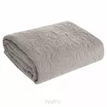 Narzuta jednokolorowa 220x240 LEN 4 popielata pikowana w ornamentowy wzór imitująca len - 5