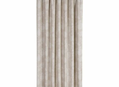 Zasłona na taras 155x200 GARDEN 15 pudrowa w tunelu wodoodporna z motywem roślinnym