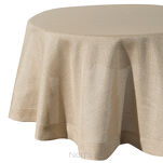 Obrus bawełniany fi 120 BIANCA 1 złoty zdobiony kantą z wplecioną nicią złotą Diva Line - 4