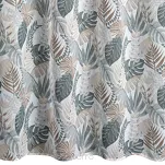 Zasłona na przelotkach 140x250 AMELA biała z etaminy z nadrukiem zielonych liści - 5
