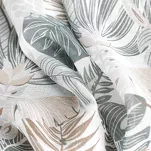 Zasłona na przelotkach 140x250 AMELA biała z etaminy z nadrukiem zielonych liści - 6