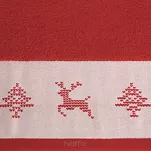 Ręcznik świąteczny 70x140 NOEL 2 czerwony z żakardową bordiurą - 2
