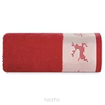 Ręcznik świąteczny 70x140 NOEL 2 czerwony z żakardową bordiurą - 5