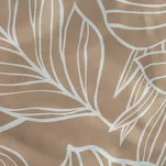 Pościel satynowa 160x200 SPRING 81 jasny brąz z wzorem białych wyrazistych liści z kolekcji Classic - 4