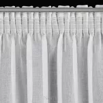Zasłona na taśmie 140x270 GLORI biała z etaminy z delikatnymi stalowymi listkami - 7