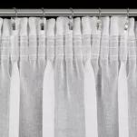Zasłona na taśmie 140x270 GLORI biała z etaminy z delikatnymi stalowymi listkami - 8