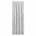 Zasłona na taśmie 140x270 GLORI biała z etaminy z delikatnymi stalowymi listkami - 12