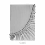 Prześcieradło z bawełny renforce z gumką 160x200 srebrne BASIC - 5