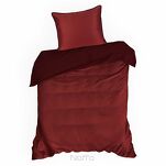 Pościel z makosatyny 140x200 LUNARA marsala bordowa z ozdobnym sznurem pasmanteryjnym - 5