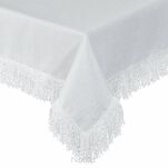 Obrus 140x180 JASPER biały wykończony wyrazistymi frędzlami z kolekcji Premium - 3