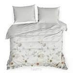 Pościel z mikrowłókna 220x200 AGGIE biała srebrna wzór kwiatowy Design 91 - 6