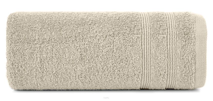 Ręcznik bawełniany 30x50 ALINE beżowy z wypukłą tkaną bordiurą