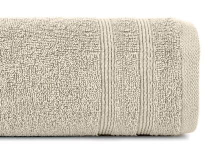 Ręcznik bawełniany 30x50 ALINE beżowy z wypukłą tkaną bordiurą