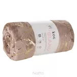 Koc 150x200 GLAMO beżowy ze złotym wzorem marmurkowym z kolekcji Design 91  - 5