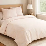 Pościel flanelowa 140x200 31506/1 różowa w białe liście - 6