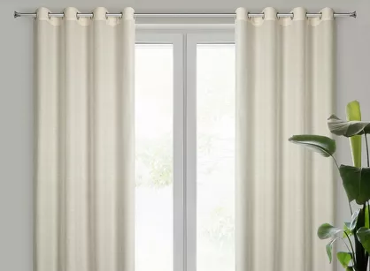 Zasłona gotowa na przelotkach 140x250 ETNA naturalna w stylu eko kreszowana