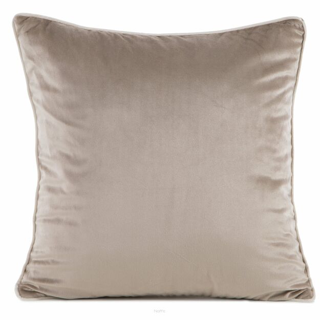 Poszewka welwetowa 45x45 GAJA 2 jednokolorowa ciemny beż obszyta lamówką