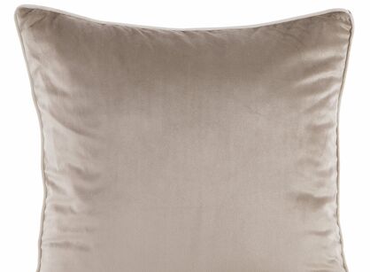 Poszewka welwetowa 45x45 GAJA 2 jednokolorowa ciemny beż obszyta lamówką