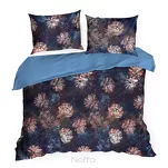 Pościel z makosatyny 160x200 REINA 50 ciemny granat wzór rudych kwiatów Reina Line - 4