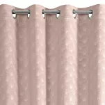 Zasłona na przelotkach 140x250 JULIA welwetowa pudrowa jednokolorowa z wytłaczanym wzorem w wachlarze - 4