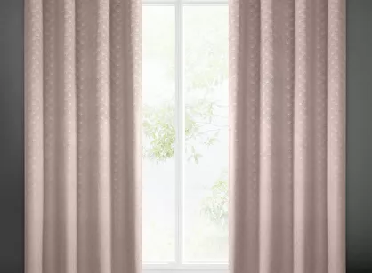 Zasłona na przelotkach 140x250 JULIA welwetowa pudrowa jednokolorowa z wytłaczanym wzorem w wachlarze