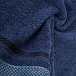 Ręcznik 30x50 ABBIE granatowy z żakardową błyszczącą bordiurą w pasy z delikatną krateczką 500 g/m2 - 3