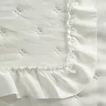 Narzuta z mikrofibry 200x220 LIBI 3 kremowa pikowana w delikatny wzór z falbaną - 3