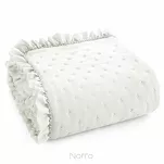 Narzuta z mikrofibry 200x220 LIBI 3 kremowa pikowana w delikatny wzór z falbaną - 5