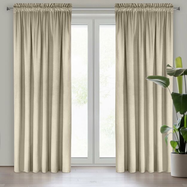 Zasłona na taśmie 140x270 ROSA welwetowa jasny beż Design 91
