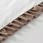 Pościel bawełniana 160x200 ELIZA biała zdobiona ozdobną kawową falbanką z kolekcji Nova Style - 5