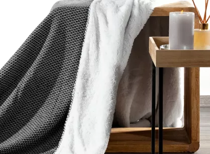 Koc 150x200 PANDA czarny biały dwustronny niezwykle miękki