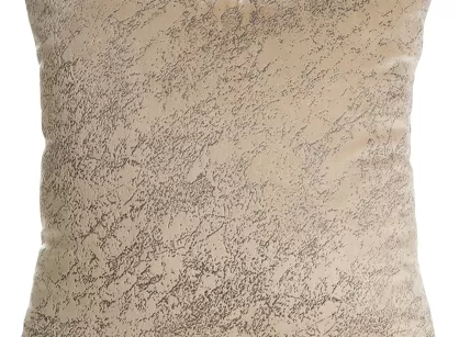 Poszewka welwetowa 40x40 RIVA ciemny beż z nadrukiem imitującym marmur