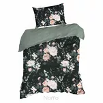 Pościel bawełniana 160x200 ROSSA czarna z wzorem róż z kolekcji Classic - 5