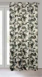 Zasłona na przelotkach 140x250 ELENI welwetowa oliwkowa z wzorem liści kwiatów i ptaków - 6