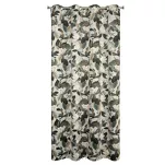 Zasłona na przelotkach 140x250 ELENI welwetowa oliwkowa z wzorem liści kwiatów i ptaków - 15