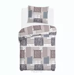 Pościel flanelowa 140x200 31511/1 beżowa patchworkowy wzór - 4