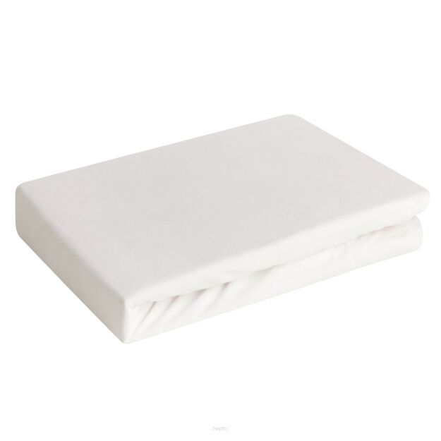 Prześcieradło z bawełny jersey 3 z gumką kremowe 120x200