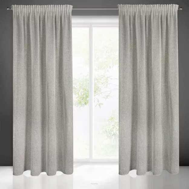 Zasłona na taśmie 140x270 EMILIA srebrna o strukturze siatki w stylu eko