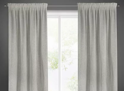 Zasłona na taśmie 140x270 EMILIA srebrna o strukturze siatki w stylu eko