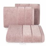 Ręcznik 70x140 MARI ciemna lila z welurową bordiurą w pasy 500 g/m2 - 4