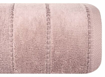 Ręcznik 70x140 MARI ciemna lila z welurową bordiurą w pasy 500 g/m2