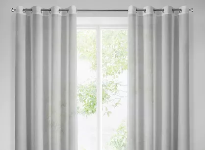 Firana na przelotkach 140x250 ANGELA srebrna z efektem deszczyku półprzeźroczysta