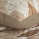 Pościel z mikrowłókna 140x200 DAFNE biała brązowa wzór liści Design 91 - 2