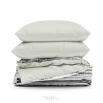 Pościel z mikrowłókna 160x200 VERANO 3 biała grafitowa wzór w pasy Design 91 - 3