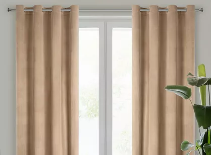 Zasłona na przelotkach 140x250 ROSA welwetowa ciemny beż Design 91