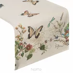 Bieżnik gobelinowy 40x100 SPRING naturalny czerwony z nadrukiem letnich kwiatów i motyli - 6